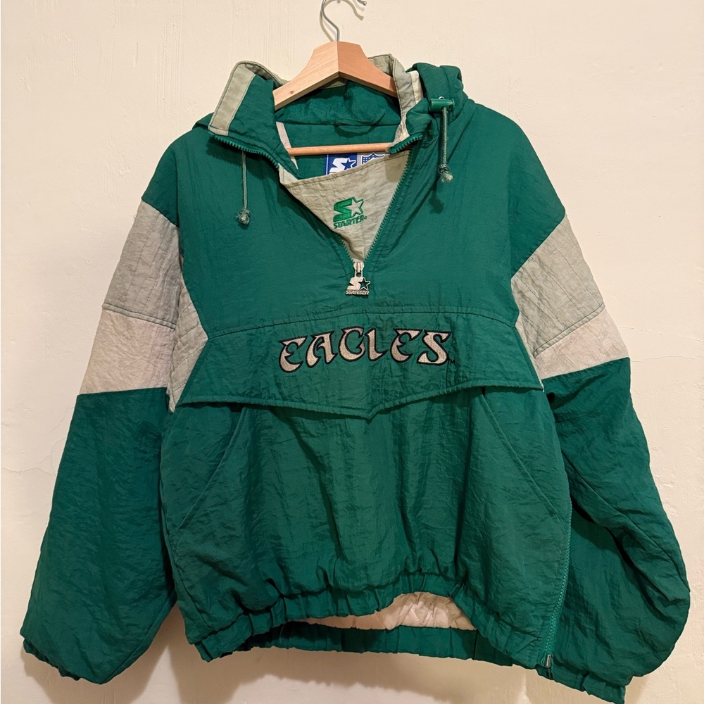 Vintage 1990’s Philadelphia Eagles STARTER Green and Gray Jacket